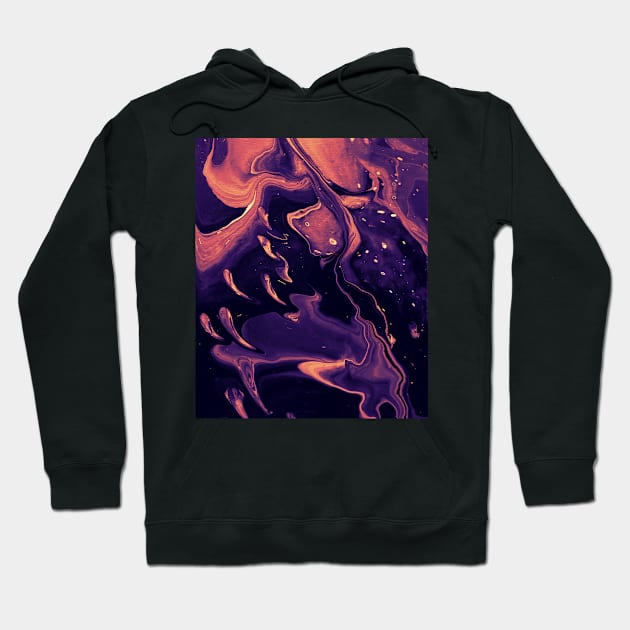 Ghosts - Sunset Color Acrylic Pour Hoodie by dnacademic